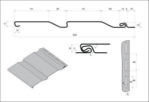 Схема формы и размеров листа винилового сайдинга