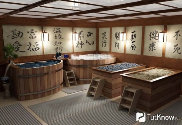 Отделка бани в японском стиле