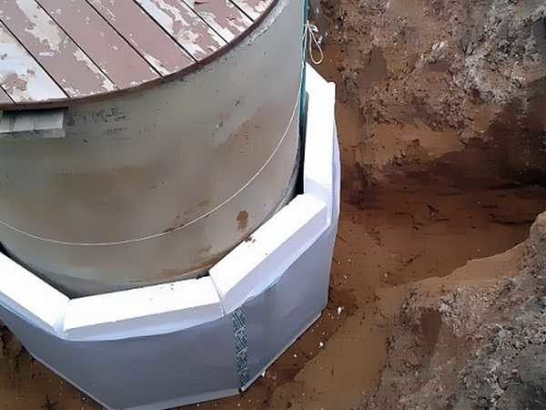 Утеплить колодец нужно снаружи на глубину промерзания грунта, а также сделать крышку или домик